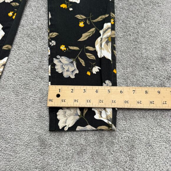 Old Navy Pixie Slim Fit Cropped Pants Womens 6 Gray Floral Mid Rise Casual 30x25 - Picture 11 of 12
